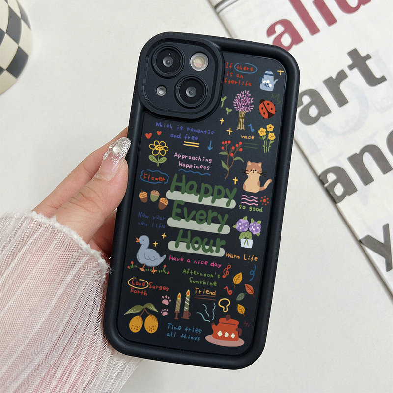 Ốp Lưng Cho Samsung Galaxy S25 S24 S23 S22 S21 S20 Plus Ultra FE M55 M54 M51 A56 A55 A54 A53 A52 A51 A50 A73 A72 A71 Chống Rơi Thiên Thần Thiết Kế Mắt Motif Graffiti Mèo Và Vịt