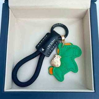 Ngay lập tức Giàu Handmade Da Bò Móc Khóa Ô Tô Mặt Dây Chuyền Tinh Tế Đơn Giản Nam Nữ Cặp Đôi Móc Chìa Khóa Dây
