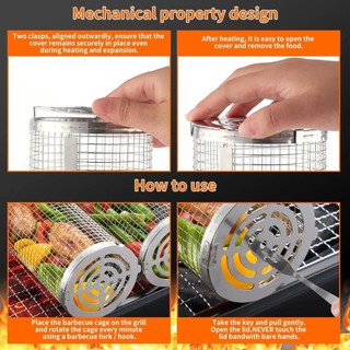Cán Giỏ Nướng Cho Ngoài Trời Nướng Grate Than Tròn BBQ Giỏ Thép Không Gỉ Lửa Trại Lưới Cắm Trại Dã Ngoại Dụng Cụ Nấu Ăn tái sử dụng đa năng di động dễ vệ sinh an toàn phù hợp dùng cho gia đình căn hộ văn phòng và không gian nhỏ