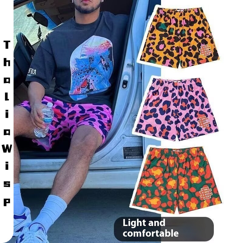 ThaliaWisp Người Đàn Ông Của Quần Short American Leopard Bóng Rổ Quần Short Lỏng Tập Thể Dục Đào Tạo Quần