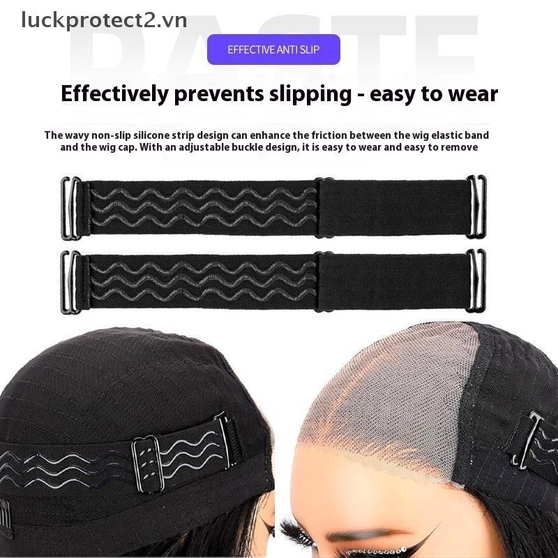 # luckpro # 1 Cái Dây thun có thể điều chỉnh màu đen để làm tóc giả Phụ kiện dây buộc tóc giả có thể điều chỉnh để giữ dây buộc tóc giả chống trượt.