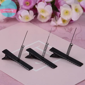 Sund 10 Chiếc 4cm Đen Kim Loại Có Đầu Mùa Xuân Cá Sấu Kẹp Cho Handmade DIY Cơ Bản Đa Năng Kẹp Tóc Sáng Tạo Mũ VN