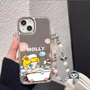 Ốp Điện Thoại Gương Molly Dễ Thương Cho OPPO A6X A6 GT A6i A6V A6S A6T A6C A6K A5 A5X A5i A5M F31 Pro Plus 5G 4G Vỏ Hoạt Hình Ngộ nghĩnh Vỏ Mềm Có Dây Đeo Tình Yêu