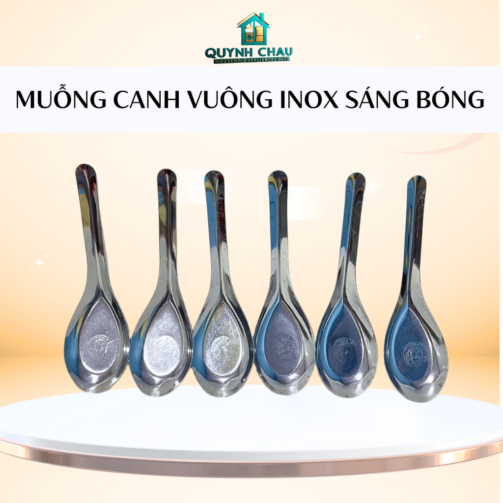 [10 Cái] Thìa ăn cơm, muỗng phở inox 304 - dài 15cm - Quỳnh Châu ...