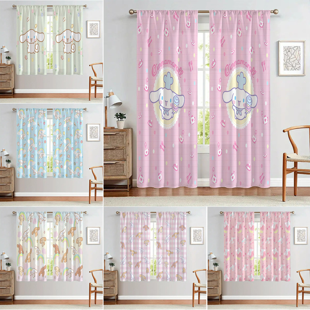 Rèm Sanrio Cinnamoroll, Thích Hợp Cho Phòng Khách, Phòng Ngủ, Máy Có Thể Giặt Màn Polyester 1PC
