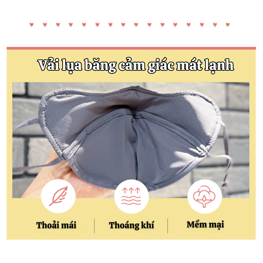 Khẩu trang chống nắng cho bé thiết kế 2 lớp chống tia UV vải lụa băng mát lạnh mềm mại thoáng khí