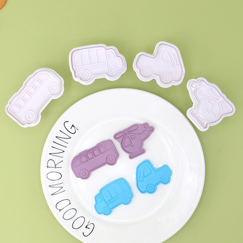 4 Chiếc Vận Chuyển Series Bánh Quy Lò Xo Khuôn Xe Cắt Cookie
