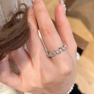 Châu Âu Mỹ ins Nhẫn Zircon Full Kim Cương Phong Cách Mới Nữ