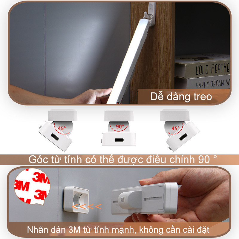 Đèn học led bảo vệ mắt tích điện có remote,cảm ứng chạm 5 cấp, ánh sáng ấm dịu,Điều chỉnh độ sáng linh hoạt