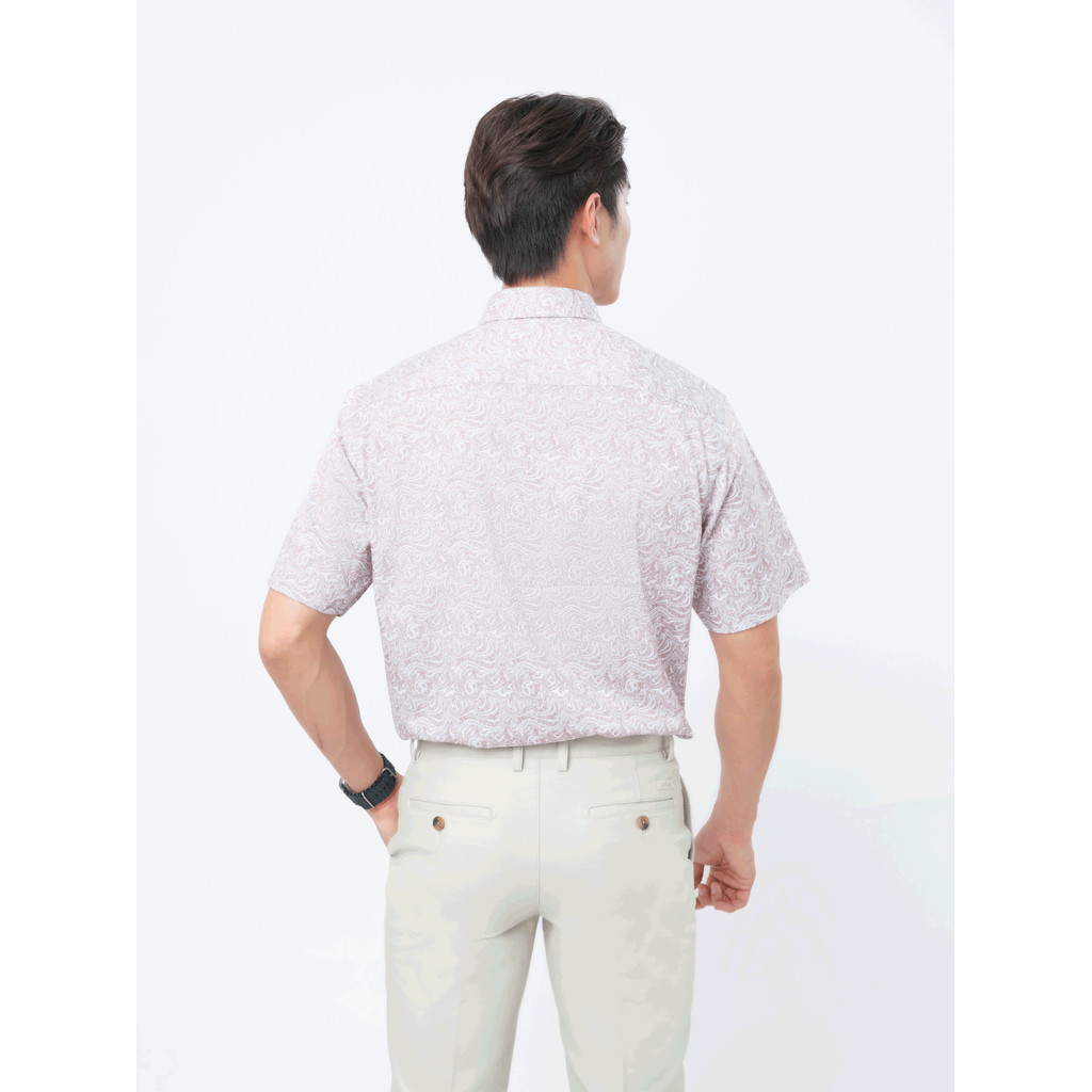 Sơ mi tay ngắn lai ngang VIETTIEN SMART CASUAL vải Bamboo phom REGULAR VT00000370
