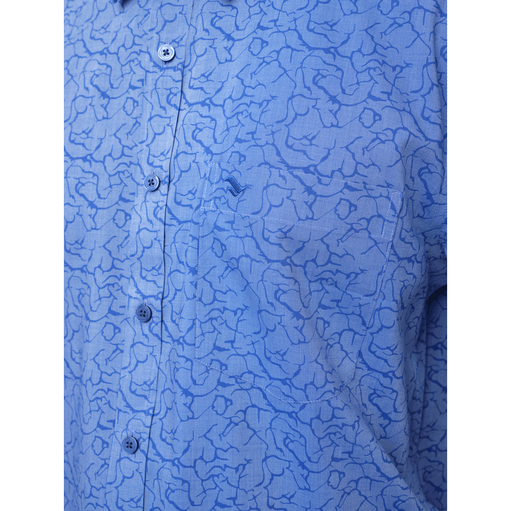 Sơ mi tay ngắn lai ngang VIETTIEN SMART CASUAL vải sợi Hoa hồng form REGULAR VT00000380
