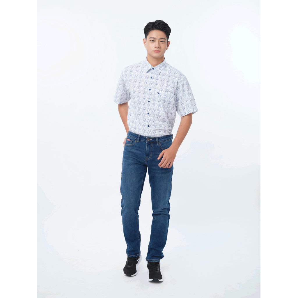 Sơ mi tay ngắn lai ngang VIETTIEN SMART CASUAL vải Bamboo phom REGULAR VT00000384