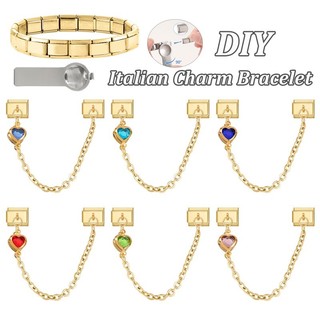 DIY Ý Vòng tay quyến rũ Liên kết Fit 9mm Mặt dây chuyền tình yêu độc đáo