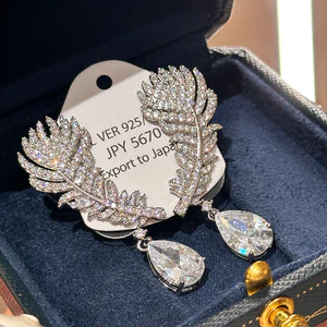 Bông tai hoa Zircon sang trọng tinh tế thời trang Hàn Quốc