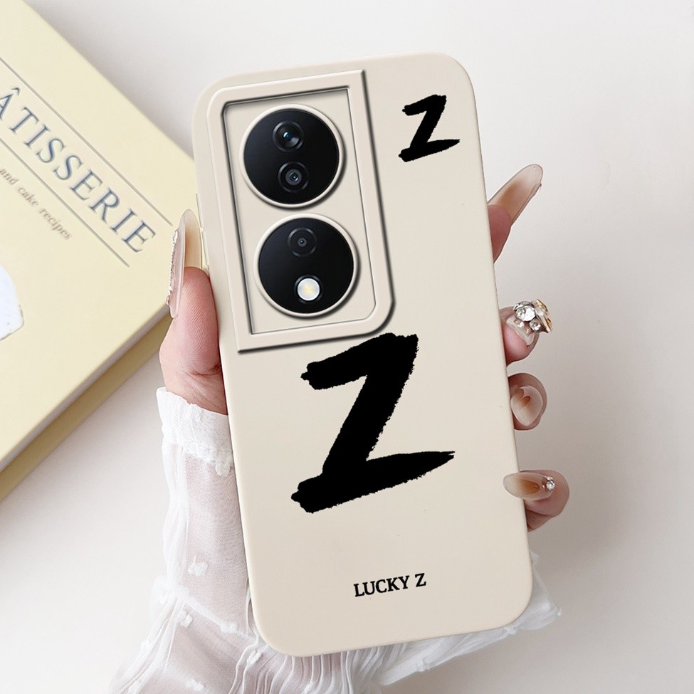 Honor X7b CLK-LX1 CLK-LX2 CLK-LX3 Ốp lưng Honor X7b 5G Chữ thời trang đơn giản Thiết kế họa tiết A-Z Ốp lưng chống sốc bằng silicon
