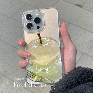 Ins Hàn Quốc Vàng Pha Lê Xanh Apple Sang Trọng Cao Cấp HD Trong Suốt Cho iPhone 11 16 15 14 13 12 Pro Xs Max XR X 7 8 6 6s Plus SE Vỏ Điện Thoại TPU Mềm Ốp Lưng Bảo Vệ