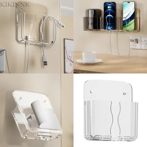 Giá đỡ điện thoại treo tường trong suốt KIKIN có lỗ sạc cho đầu giường và phòng khách