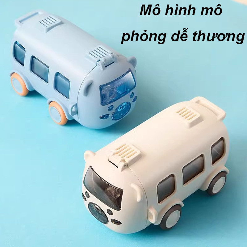 Cốc nước trẻ em, Bình Nước Hình Xe Buýt Ô Tô, Dung Tích 500ML, Cho Bé Đi Học Có Dây Đeo Tiện Lợi