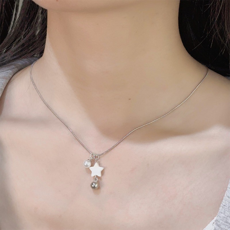 1 / 2 Chiếc Phong Cách Pháp Thanh Lịch Có Thể Điều Chỉnh Vỏ Ngôi Sao Vòng Cổ - Hợp Kim Xương Đòn Dây Chuyền
