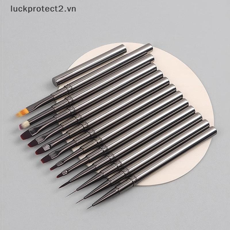 # luckpro # Nail Glue Phototherapy Brush UV Gel Painting Pen Nail Art Vẽ Liner Brush Metal Manucure Professionnel Brushes Tools.