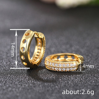 S925 Sterling Bạc Zircon Vòng Bông Tai Trang Sức Thời Trang Đơn Giản Quà Tặng Nữ