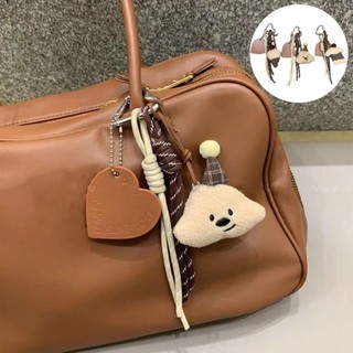 TOSE 1 Cái Móc Khóa Sang Trọng, Mặt Dây Chuyền Sang Trọng Sáng Tạo Gấu Kẻ Sọc, Dây Bện Đáng Yêu Móc Khóa Bánh Túi Kem Charm