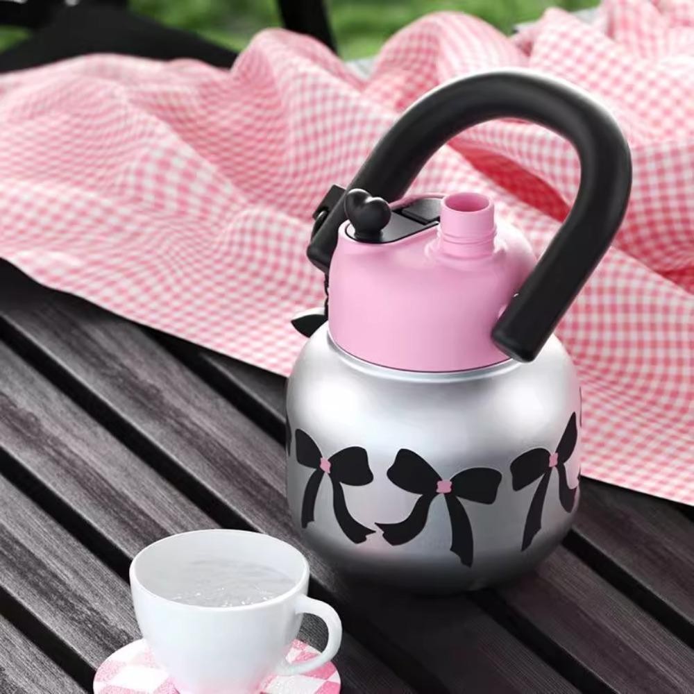 Chai Nước Ống Hút JiKK, Cốc Nước Anh Đào Nhựa, Dung Tích Lớn Dễ Thương Uống Đôi Nơ Sippy Cup Quà Tặng
