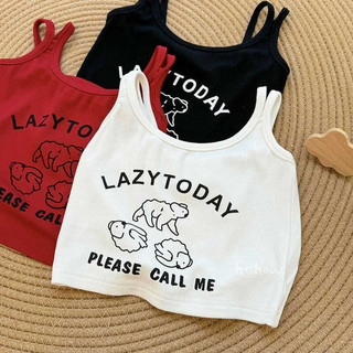 Mùa Hè Cotton Nguyên Chất Trẻ Em Camisole Hoạt Hình Dễ Thương In Hình Bé Gái Áo Thun Không Tay Ngắn Giữa Nhỏ Trẻ Em Top