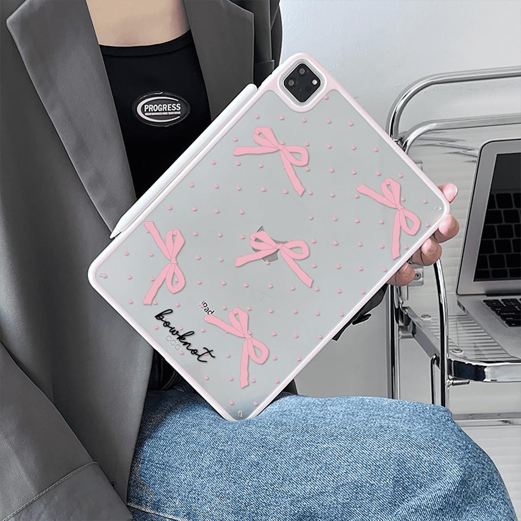 Vỏ Acrylic Cứng Năm Nơ Cho Mini6 Mini7 A17Pro IPad 5 6 7 8 9 10 11 A16 Air 2 3 4 5 6 Air 11 M2 Pro10.5 10.2 "Pro11 2018 2020 2021 2022 M4 Pro13 2024 2025