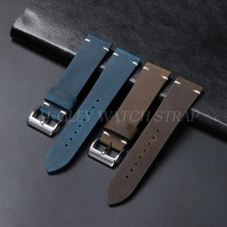 Dây đeo đồng hồ da bò chính hãng mờ 18mm 20mm 21mm 22mm Thay đổi màu sáp Patina Dây đeo đồng hồ đa năng Replacement Retro Vintage Cổ điển Nam Nữ Quà tặng kinh doanh cổ điển