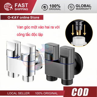 Van góc khóa nước tự động đa năng, lắp cho máy giặt bidet phòng tắm, bền đẹp giá hợp lý