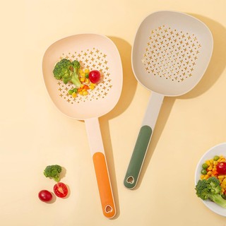 Bếp Lọc Thìa Silicon Chịu Nhiệt Có Rãnh Skimmer Có Tay Cầm Dài Để Chiên Thoát Nước Sử Dụng Nấu Ăn nhựa silicone đa năng an toàn phù hợp dùng cho gia đình căn hộ văn phòng và không gian nhỏ