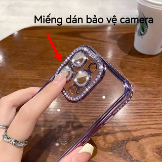 Ốp đt iPhone ốp lưng đính đá pha lê lấp lánh chống sốc chống trầy phù hợp cho iPhone 17 16 15 14 13 12 11 Pro Max Plus