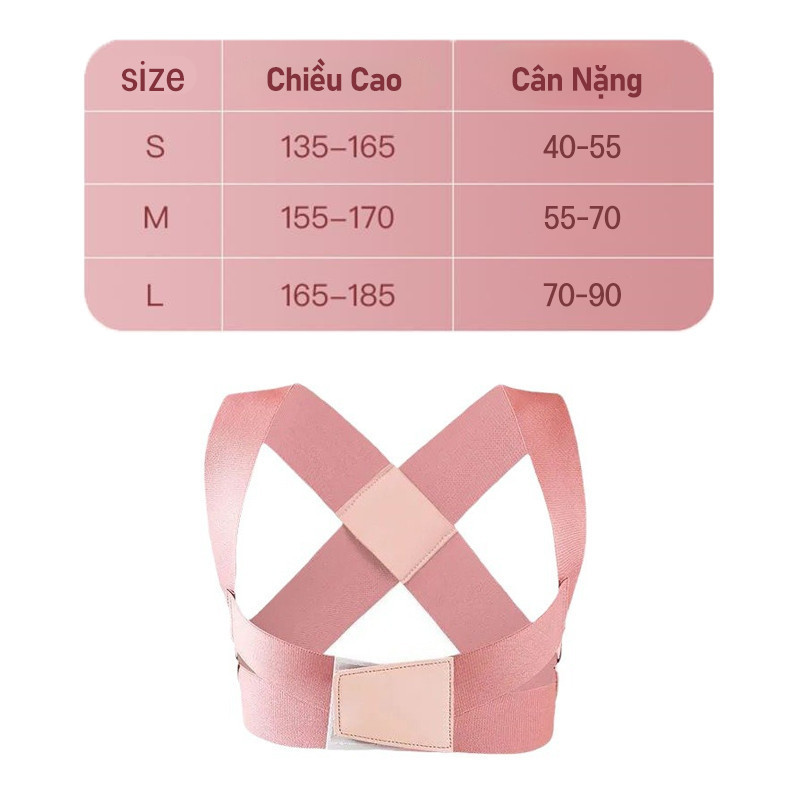 Đai chống gù lưng nữ, Đai nâng ngực nữ có nẹp chỉnh cột sống, hỗ trợ định hình, cải thiện vóc dáng