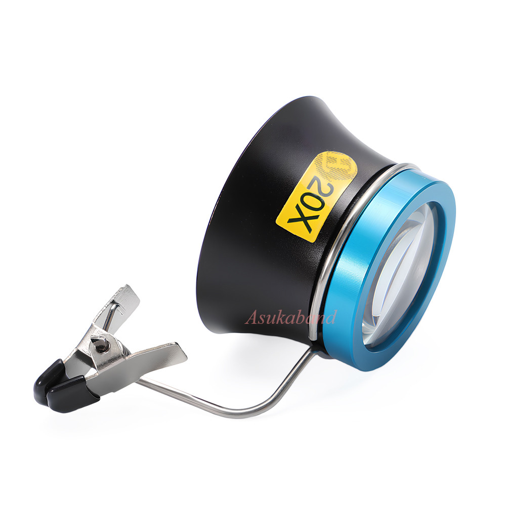 Bộ công cụ kính lúp mắt 5X 10X 20X, ống kính phóng đại kẹp mắt, kính lúp di động cho thợ kim hoàn, bộ dụng cụ sửa chữa đồng hồ, máy làm đồng hồ
