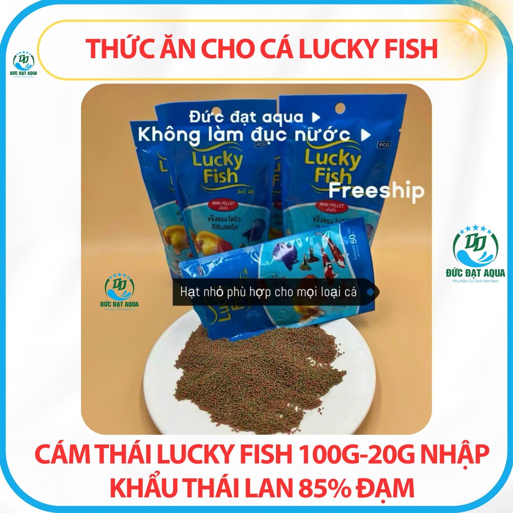 cám cá LUCKY FISH -20g-50g-100g nhập khẩu thái lan Phù Hợp Cho Mọi Loài Cá 3