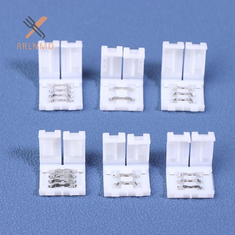 RRLNMD 10 Cái Đầu Nối Dải LED 8MM 10MM 2Pin 3Pin 4Pin 3528 5050 RGB Đơn Màu Bảng PCB Không Hàn Dây Kết Nối Hàn Miễn Phí MỚI