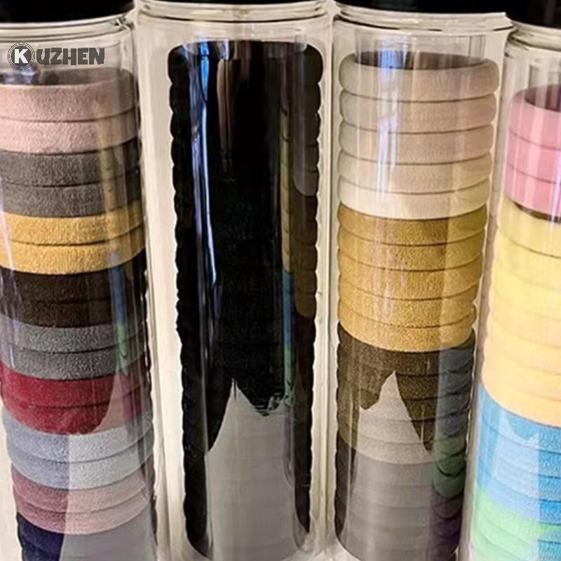 KUZHEN 20 Cái / hộp Đóng Hộp Khăn Vòng Đàn Hồi Cao Liền Mạch Đơn Giản Màu Sắc Vòng Tóc Đuôi Ngựa Giá Đỡ Dây Tóc Phụ Kiên tóc HOT