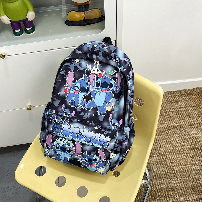 GC2 Stitch Ba Lô Cho Học Sinh Dung Tích Lớn Nhẹ In Hình Hoạt Hình Dễ Thương Nữ Học Túi CG2
