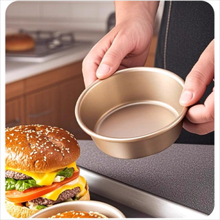 Khuôn Burger Thép Carbon Vàng, Khuôn Bánh Phô Mai Voan Tròn Chống Dính