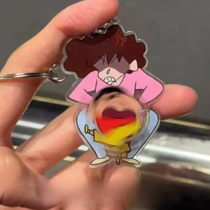 Anime Crayon Shin-chan Móc Chìa Khóa Túi Dễ Thương Mặt Dây Chuyền Acrylic Cặp Đôi Móc Khóa Phụ Kiện