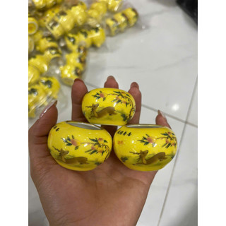 Cóng sứ Decal miệng vàng gắn sẵn tai