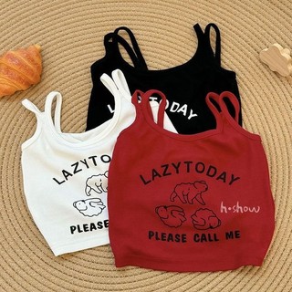 Mùa Hè Cotton Nguyên Chất Trẻ Em Camisole Hoạt Hình Dễ Thương In Hình Bé Gái Áo Thun Không Tay Ngắn Giữa Nhỏ Trẻ Em Top