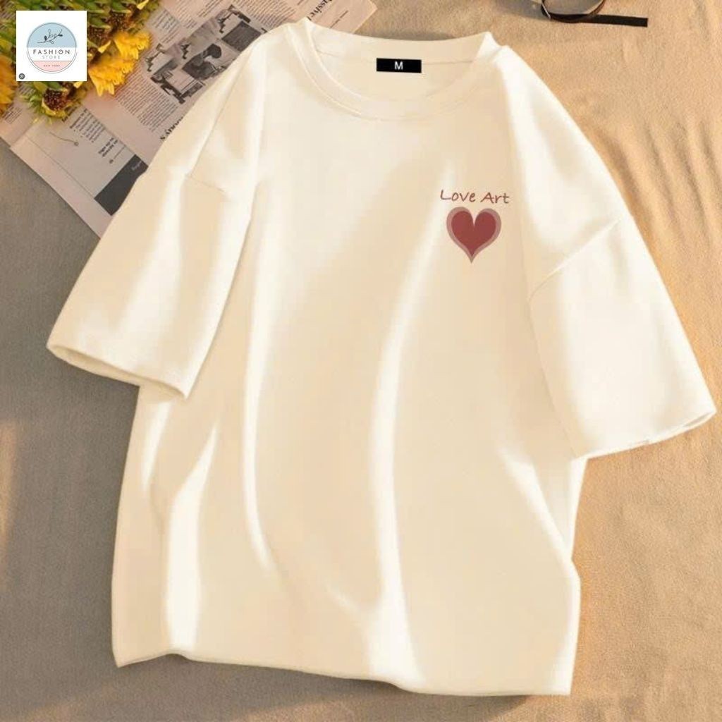 Áo Thun Phông Nam Nữ unisex Nam Nữ chất Cotton co dãn - chữ LOVE ART--quanao94
