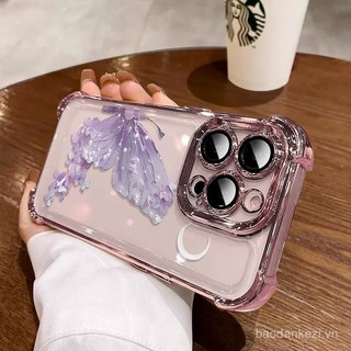 Ốp điện thoại hình bướm bền cho OPPO Reno 13F 11F 12F 10 10Pro 9 9Pro 12Pro 11 11Pro 8 8Pro 8T 7 7SE 7 6 5 Pro 5G Bảo vệ bốn góc