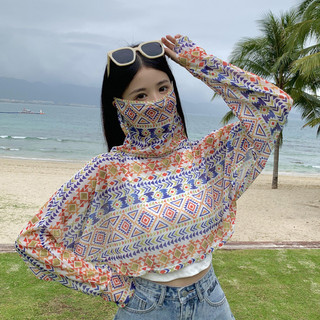 Mặt nạ bảo vệ cổ lụa băng mùa hè Khăn choàng nữ Bộ bảo vệ chống nắng mỏng siêu nhẹ Hàn Quốc