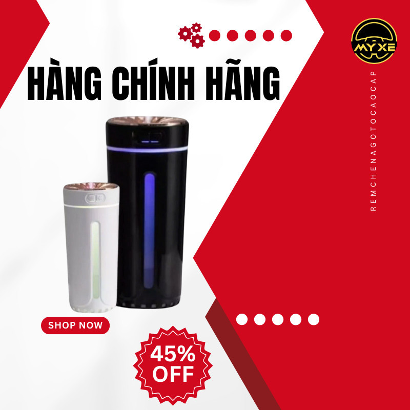 Máy phun sương MINT khử mùi ô tô, máy khuếch tán tinh dầu tạo ẩm xe hơi, phòng, bàn làm việc có đèn led Chính Hãng