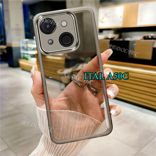 Ốp lưng Itel A50C Vỏ trong suốt mỏng màu tinh khiết mới Itel A50 C Vỏ điện thoại trong suốt mềm chống sốc có bảo vệ Camera toàn bộ ống kính