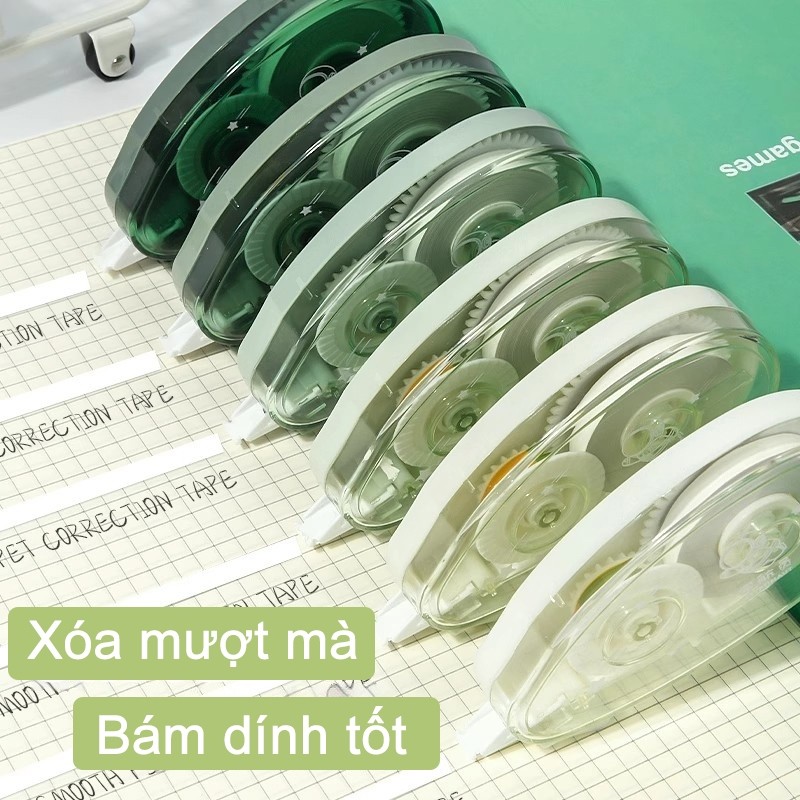 Set 5 Bút Xóa Băng Màu Gradient Xinh Xắn - Băng Keo Xóa Trong Suốt Sức Chứa Lớn Cho Học Sinh