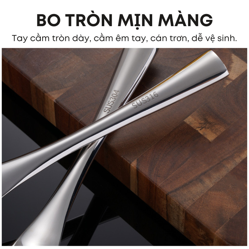 Muôi Múc Canh & Muôi Thủng Inox 304/316 Cao Cấp – Dày Dặn, Sáng Bóng, Lòng Sâu 50ml – Cho Bếp Gia Đình/Nhà Hàng | 121